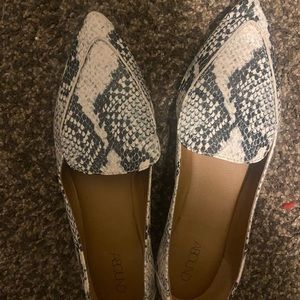 Size 7 snakeskin flats, worn once